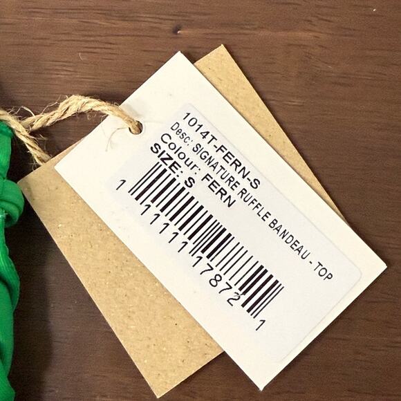 FP‎ x Toast Swim Signature Ruffle Bandeau Bikini Top in Fern Green Small NWT - Picture 9 of 9